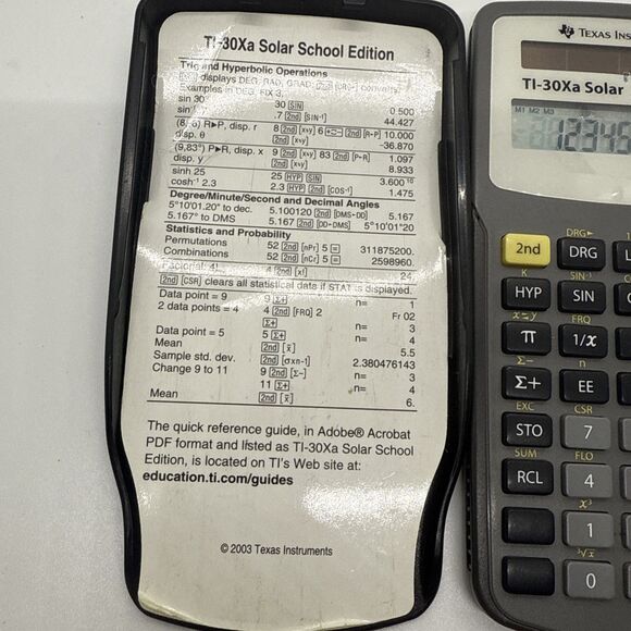 Texas Instruments TI-30XA Solar Scientific Calculator School Edition - Picture 4 of 6